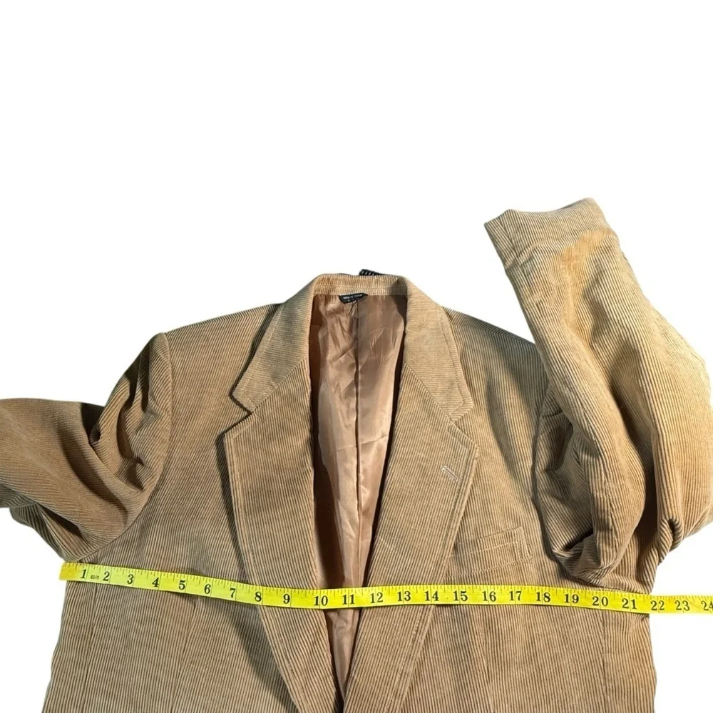 Vintage Corduroy Tan Men's Blazer 42R Two Button Tailored Clothing by AR Cotton